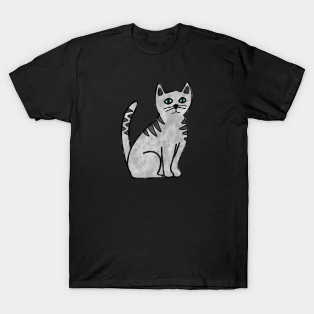 Light Gray Cat T-Shirt by Kelly Louise Art